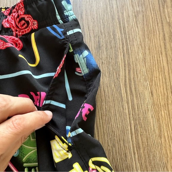 Surf Society Mens Swim Shorts Trunk Small Neon Japanese Bar Party Beach Lined 7” - Picture 4 of 12